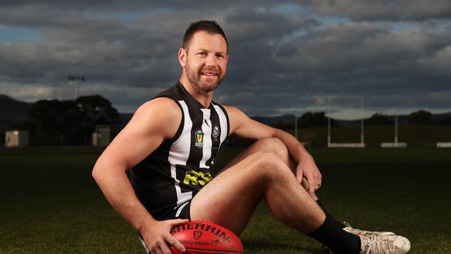 Glenorchy Football Club playing coach Josh Arnold is set to break the Tasmanian State League game record when his plays his 238th game. Picture: Nikki Davis-Jones