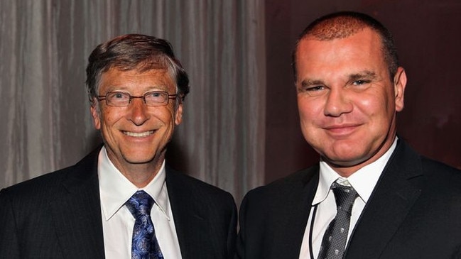 Bill Gates, left, and Boris Nikolic, one of his key advisers, introduced Antonova to Epstein, the documents show. Picture: Getty