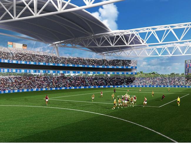 An artist impression of a proposed $300m stadium in Darwin. Picture: Supplied.