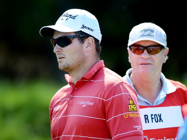 New Zealand golfer Ryan Fox and his father Grant Fox, the former All Black. Picture: AAP