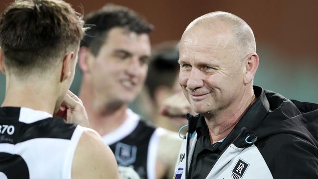 Port Adelaide coach Ken Hinkley is taking nothing for granted. Picture Sarah Reed