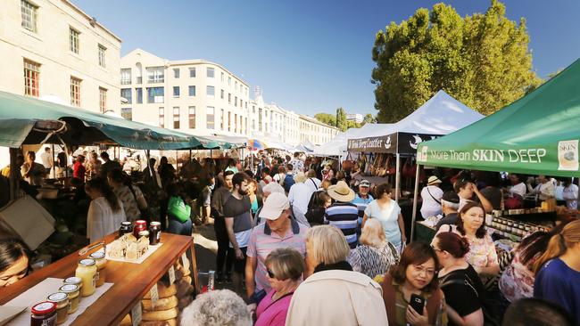 SECRET’S OUT: A typically bustling Salamanca Market. Picture: MATHEW FARRELL