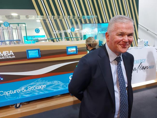 Santos CEO Kevin Gallagher at the Australian pavilion at Cop26 in Glasgow. Picture: Jacqueline Magnay