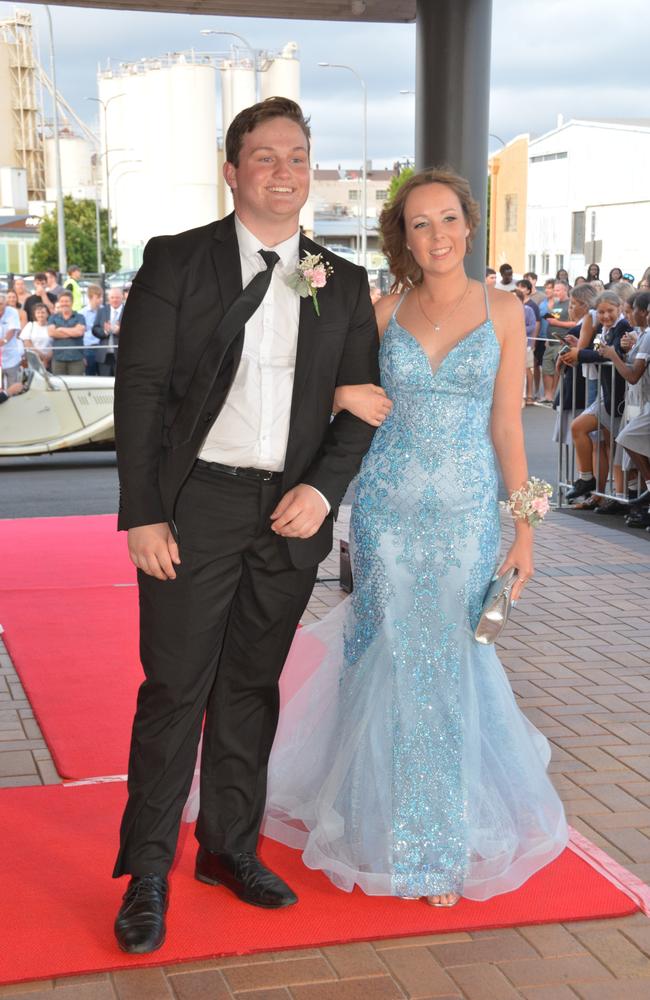 Toowoomba school formals. At the 2023 St Ursula's College formal is graduate Lily Crighton with her partner Will Anderson. Picture: Rhylea Millar