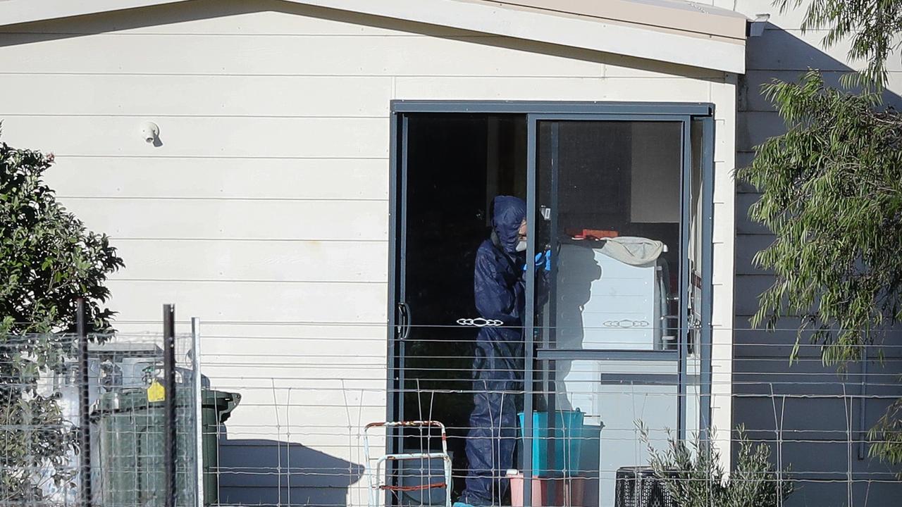 Police forensics investigate the death of seven people in a suspected murder-suicide in Osmington, east of Margaret River, Picture: AAP Image/Richard Wainwright.