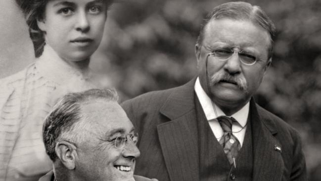 Photograph composite of the three Roosevelts used in publicity for the documentary. Credit: Photographs courtesy of Franklin D. Roosevelt Presidential Library and Theodore Roosevelt Collection, Houghton Library, Harvard University.