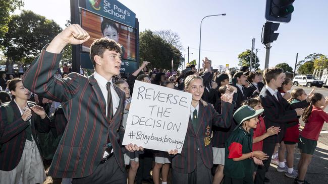 Students protest demanding the reinstatement of Dr Paul Browning.