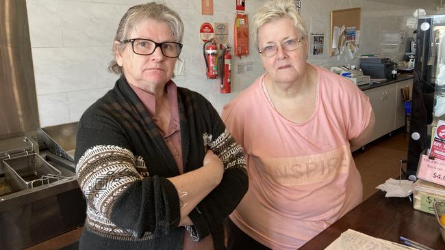 Ted’s Takeaway owners Cath Norberry and Kym Barling have seen their takings drop by half. Picture: Ryan Young