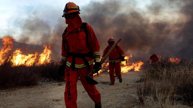 A new fire is burning north of Los Angeles this week near Castaic Lake, about two weeks after the enormous Eaton and Palisades Fires. Picture: Mario Tama/Getty Images/AFP