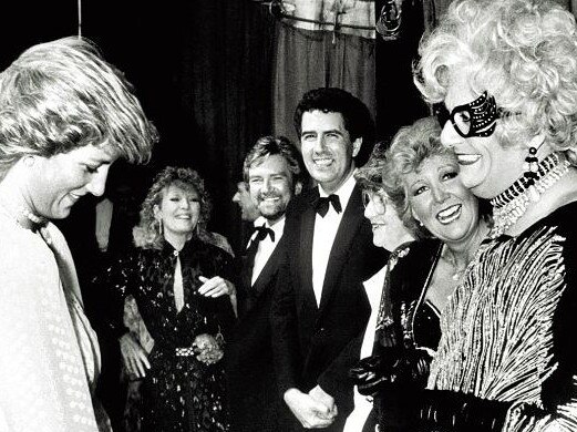 Dame Edna Everage had Princess Diana in stitches at the London Palladium in 1987. Picture: Supplied