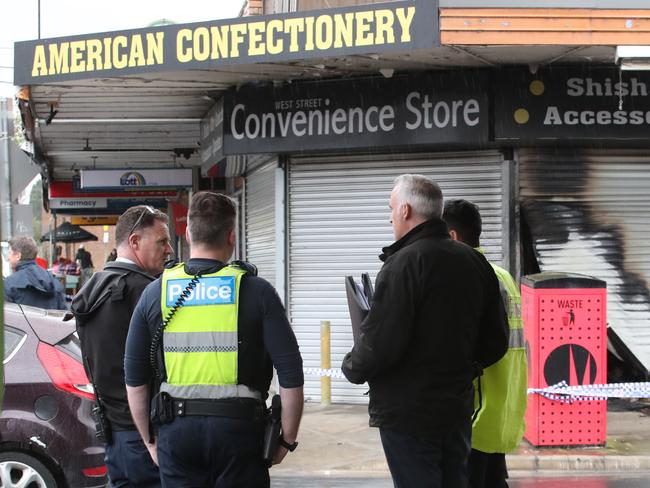 The tobacco store was badly damaged in the blaze. Picture: David Crosling