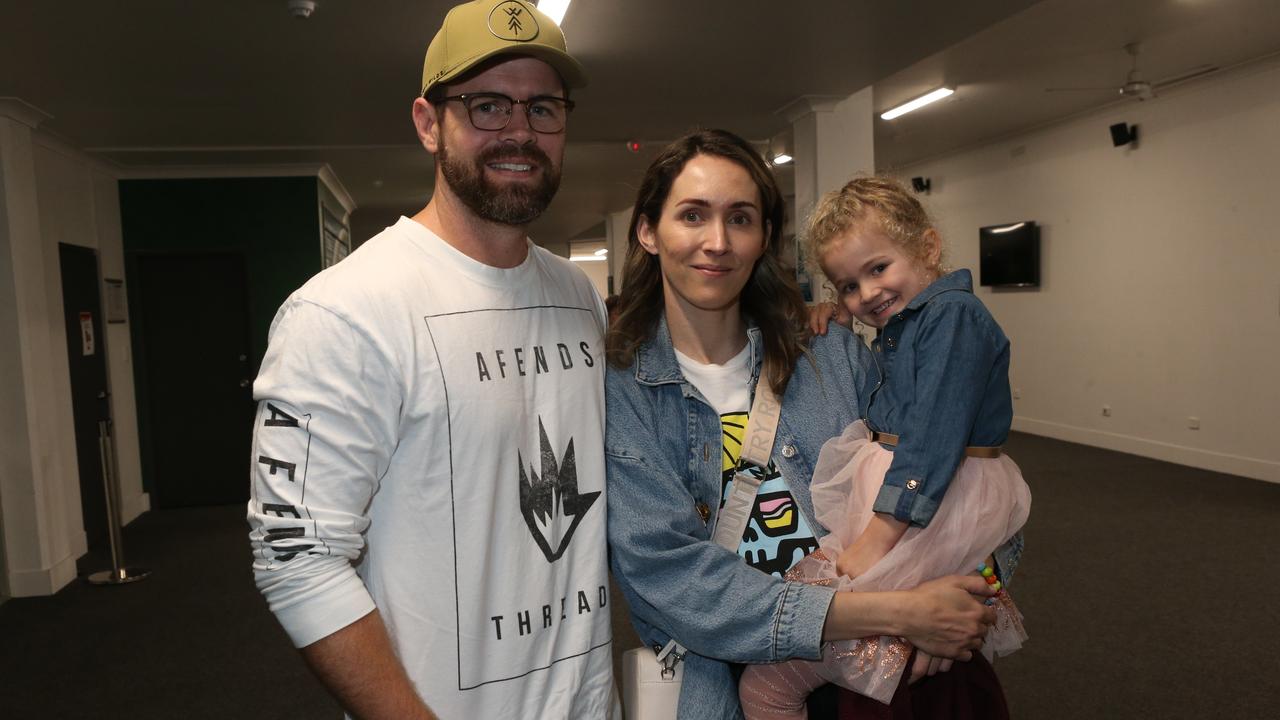 Mitch Gilmore, Emily Strange and Marley Gilmore age 4. Picture: Mike Batterham