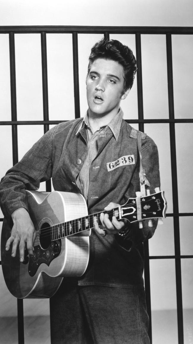 Elvis Presley in a scene from the movie "Jailhouse Rock."