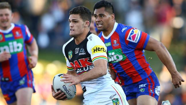 Nathan Cleary on the charge.