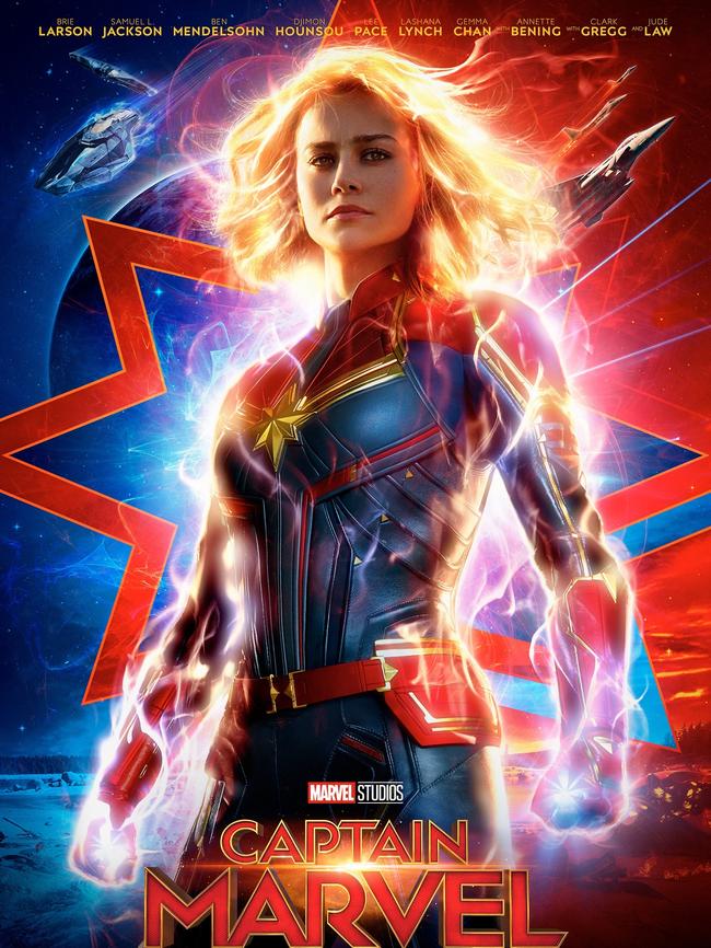 Brie's power pose on the Captain Marvel poster. Picture: Disney