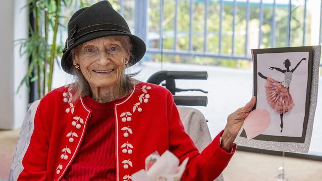 Victoria Forth celebrating her 103rd birthday at the Anglicare Southern Queensland's Robina Respite Centre. Picture: Jerad Williams