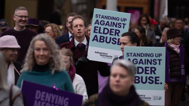 HOBART, Tasmania 14th June 2024. Walk against elder abuse in Hobart CBD. Picture: Linda Higginson