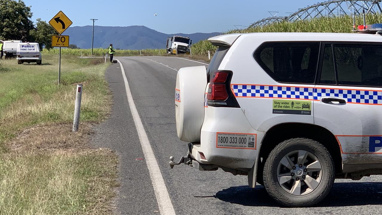 Emergency services raced to the scene of a serious truck-motorcycle crash near Marian on the morning of September 10. Picture: Duncan Evans