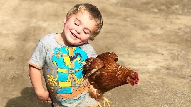 Cooper Watson helping out mum and dad on their Junabee farm.