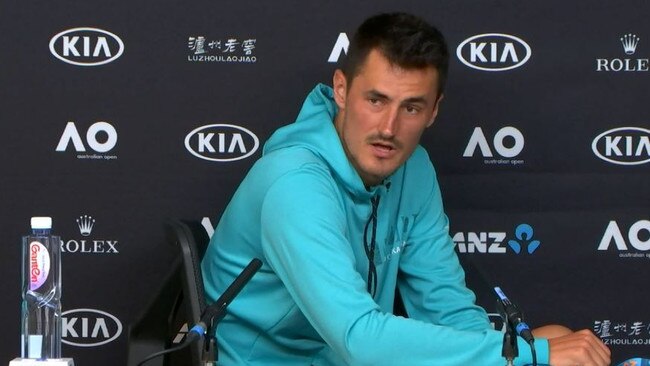 Bernard Tomic unleashed on Lleyton Hewitt. Picture: Supplied