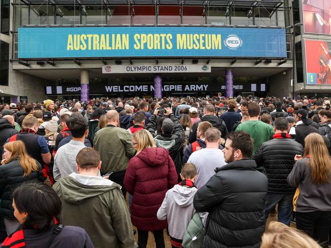 Masks will be required when moving around footy matches. Picture: Ian Currie