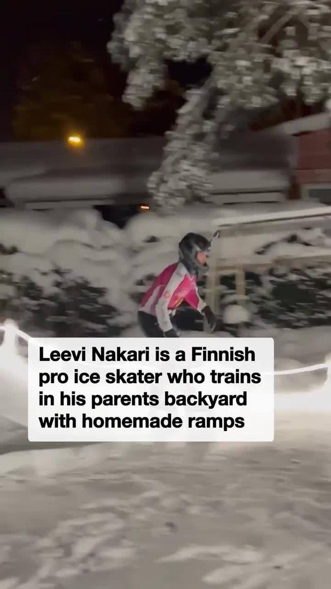 Pro Ice Skater Sets Up Impressive Track in His Backyard