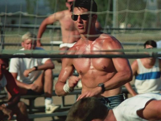 Glory days ... the shirtless volleyball scene remains one of the original movie’s most well-loved moments.