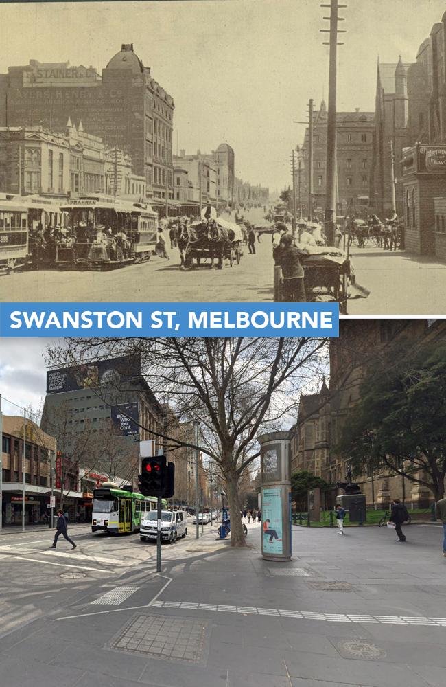 Swanston St, Melbourne, about 1906. Pictures: State Library of Victoria / Google