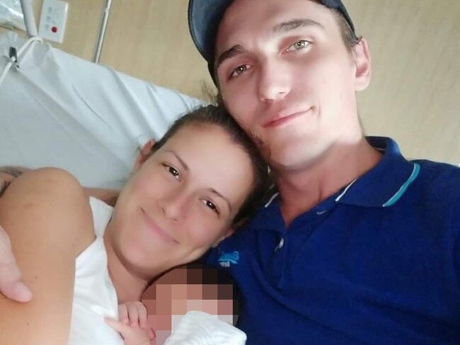 Angela Patocskai, who was hit by a truck while cycling in Broadbeach, with partner Harley