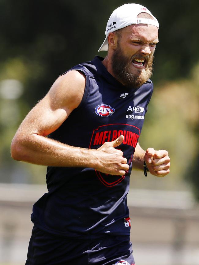 Max Gawn at Melbourne training. Picture: Michael Klein