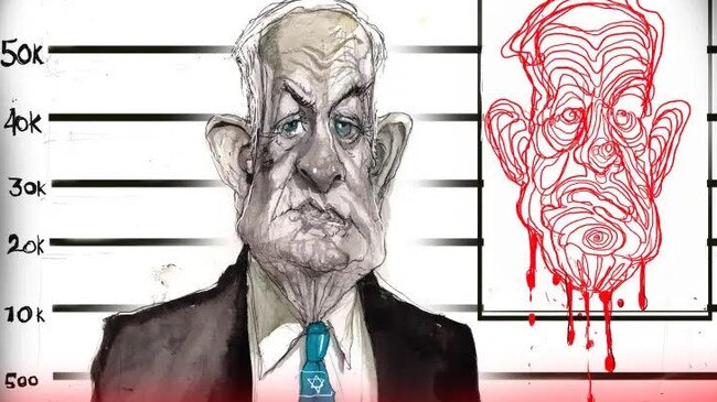 Illustration of Israeli PM Benjamin Netanyahu by David Rowe.