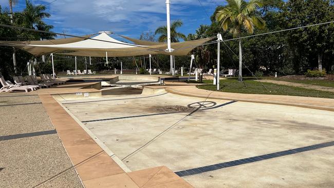 An empty pool at Couran Cove Island Resort.