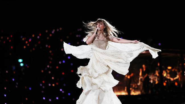 Taylor Swift during the ‘Folklore’ era at her Sydney show in Accor Stadium. Picture: Don Arnold/TAS24/Getty Images for TAS Rights Management