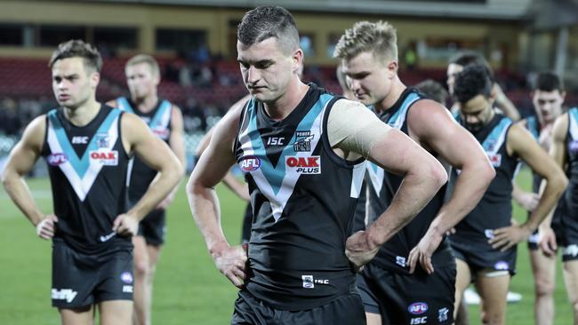 Power recruit Tom Rockliff after Port Adelaide lost to GWS Giants. He needs to complete a strong pre-season. Picture SARAH REED