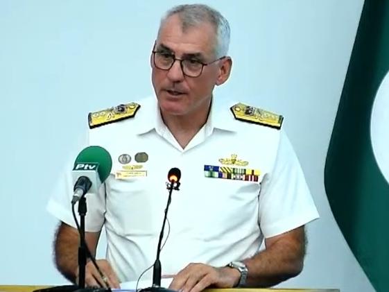 Australian Fleet Commander, Rear Admiral Christopher Smith, addresses the AMAN Dialogue in Pakistan. Picture: YouTube