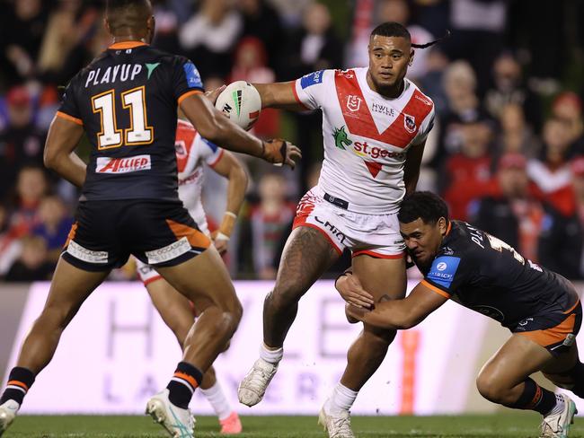 Moses Suli looked much-improved for the Dragons. Picture: Jason McCawley/Getty Images