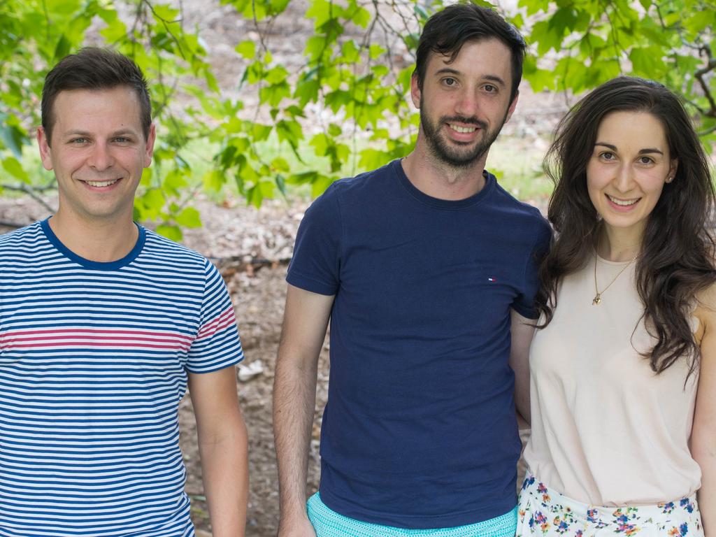 Adrian Wasiewicz, Matt Gauro and Jessica B at the North Shore Beach Party at Glen Ewin Estate for the Crush Festival. Picture: Matthew Kroker