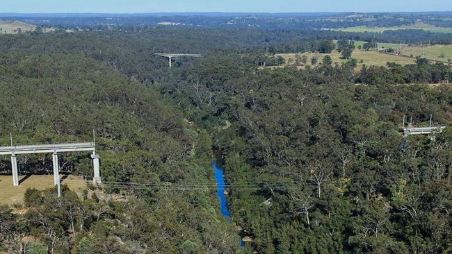 The unfinished Dombarton to Maldon rail bridge. Picture: NSW Government