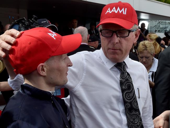 Craig Newitt and Mick Price after the race. Picture: Jay Town