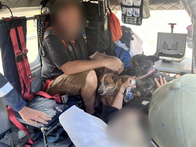 A couple has survived croc-infested territory in 40-degree heat for three days after they were swept away by floodwaters in outback Queensland. The couple, aged in their 50s, and their two dogs were stranded for three days in the remote Gulf of Carpentaria, north-west of Staaten River National Park. Picture: Supplied