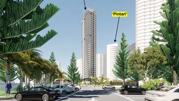 View of the planned 39-level Main Beach Parade tower on the Gold Coast.