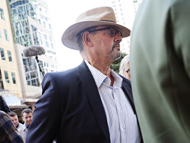 Hilton Woolf leaves court in Sydney on Tuesday. Woolf made threats to blow up Sydney Airport while his wife was on the phone to the Qantas complaints department. Picture: NCA NewsWire/ Adam Yip