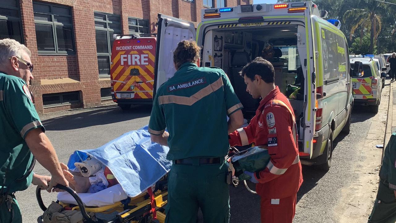 A man was injured from falling down a lift shaft at a Thebarton business. Pic: Keziah Sullivan/9 News Adelaide