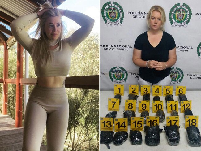 'Cocaine Cassie' Sainsbury will star on SAS. She spent three years in a Colombian prison after being busted smuggling cocaine, right. Pictures: Supplied