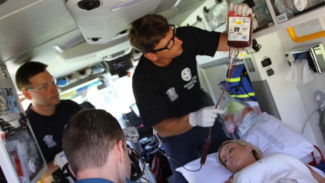 A QAS High Acuity Response Unit demonstrating their skills in the 2017 Ambo Games.