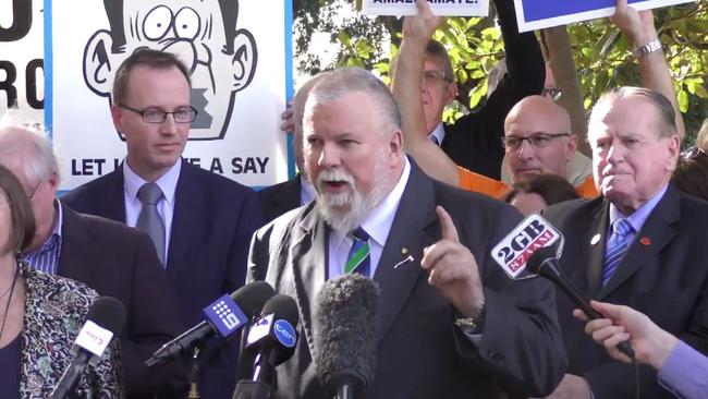 Shooters Fishers and Farmers MLC Robert Brown leads the opposition to the changes at Parliament House. Picture: Twitter.