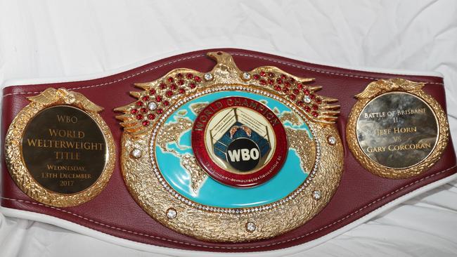 Horn’s world title belt.