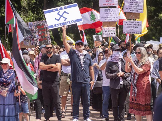 Reine &amp; La Rue owner Al Yazbek has been charged for painting over an Israeli flag with a swastika at a pro-Palestine protest in Sydney. Picture: Jeremy Piper