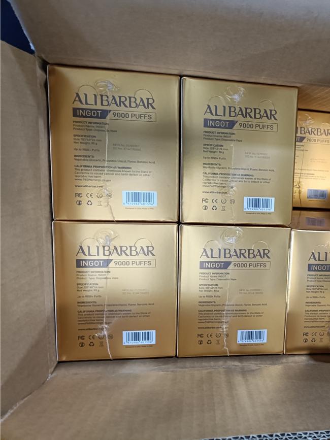 Police have seized more than $1.7 million worth of vapes and illegal tobacco and more than $80k cash following a truck stop on the states Far North last week. Picture: SAPOL