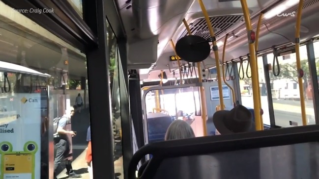 Craig Cook on a talking bus in Adelaide